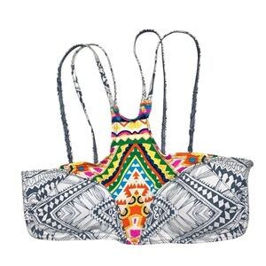 Colorful Tribal Print Bikini Top – Small